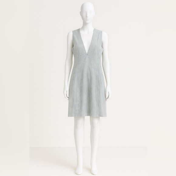 Theory Dresses & Skirts - Theory light blue suede sleeveless dress
